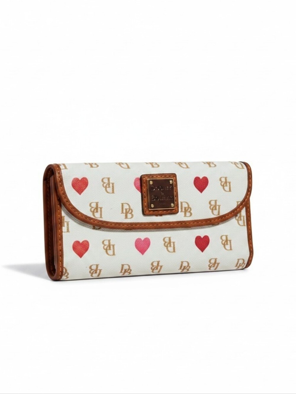 Dooney & Bourke Heart Wallet Gently Loved Gold Tone Hardware